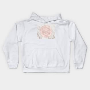 Rose gold mandala - shimmer vein marble Kids Hoodie